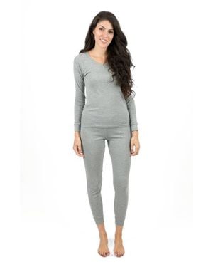Leveret Cotton Solid Matching Family Pajamas - Gray