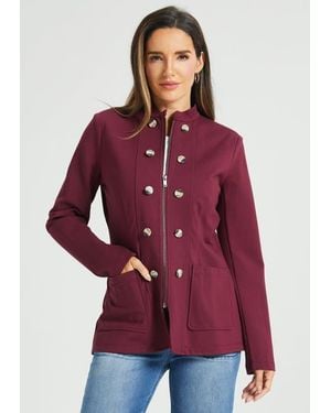 Betabrand Military Zip Jacket Stretch Ponte - Red