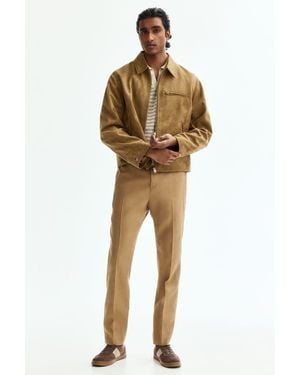 H&M Slim Fit Linen Suit Pants - Natural