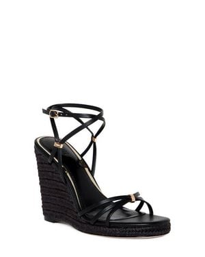 PAIGE Kylen Ankle Strap Wedge Sandal - Black