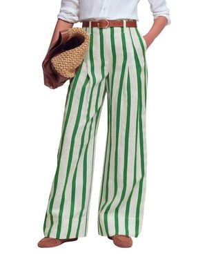 Boden Pimlico Stripe Linen & Cotton Pants - Green