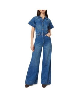 Habitual Flare Leg Denim Jumpsuit - Blue