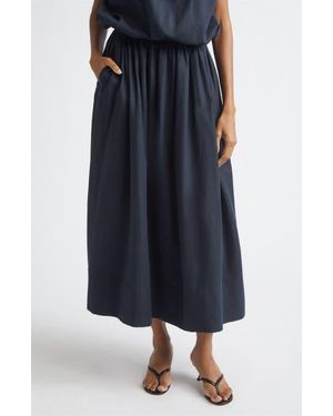 Toccin Imogen Linen & Cotton Skirt - Blue