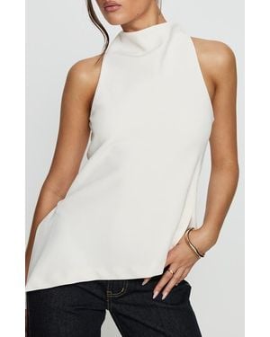 Princess Polly Days Get Dark Mock Neck Sleeveless Top - White