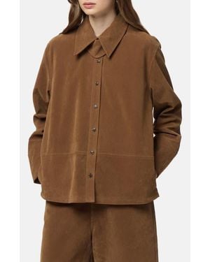 Apparis Ren Faux Suede Overshirt - Brown