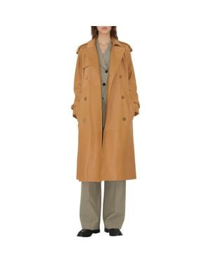Burberry Long Leather Castleford Trench Coat - Metallic