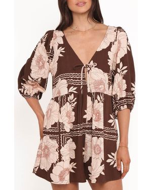 Petal & Pup Henley Floral Romper - Pink
