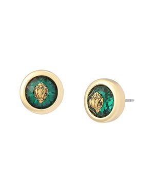 Kurt Geiger Round Stone Stud Earrings - Green
