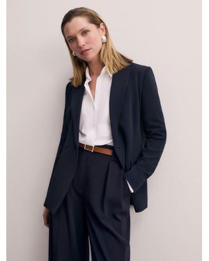 The Fold Knighton Clever Crepe Blazer - Blue