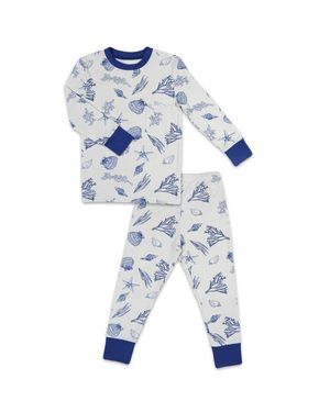 Everly Grey Emerson Fitted Long Sleeve 2-Piece Pajamas - Blue