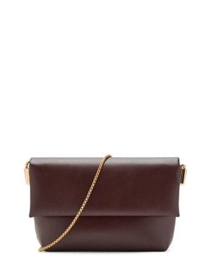 Mango Faux Leather Crossbody Bag - Brown
