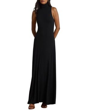 Ralph Lauren Sleeveless Stretch Jersey Maxi Dress - Black