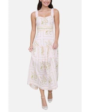 Blu Pepper Floral Midi Dress - White