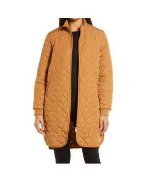 Ilse Jacobsen Isle Jacobsen Long Quilted Jacket - Orange