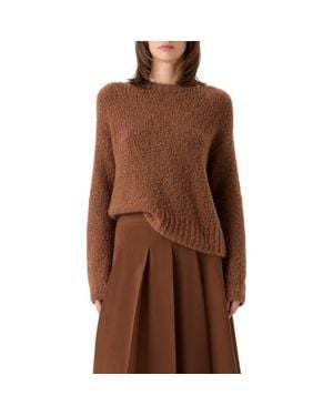 Akris Cashmere & Silk Bouclé Sweater - Brown