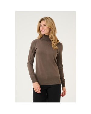 Kaffe Astrid Roll Neck Sweater - Brown