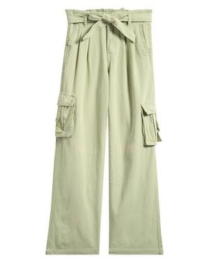 Tractr Kids' Lace Trim Cotton Cargo Pants - Green