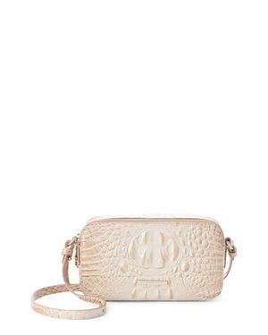 Brahmin Danica Croc Embossed Leather Crossbody Bag - Natural