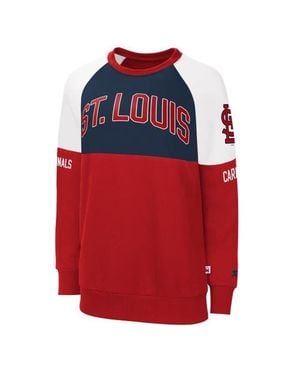 Starter St. Louis Cardinals Baseline Raglan Pullover Sweatshirt - Red