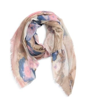 Tasha Sheer Floral Print Scarf - Multicolor