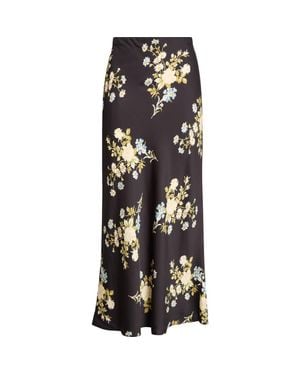 Veronica Beard Clover Floral Silk Blend Maxi Skirt - Black