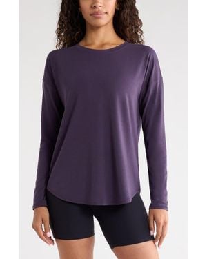 Zella Breathe Long Sleeve Performance T-Shirt - Purple