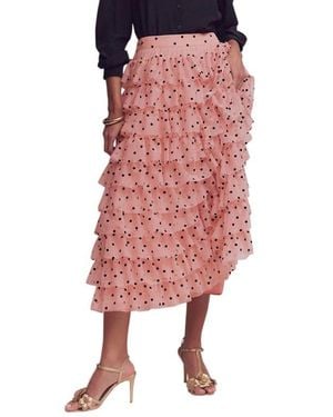 Boden Ruffle Tulle Skirt - Red