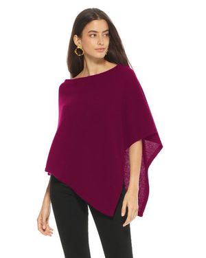 Monticelli Cashmere Pure Cashmere Capelet Poncho - Purple