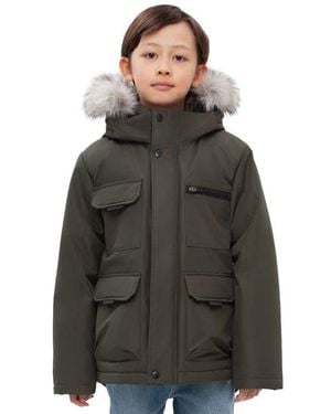 Rokka&Rolla Kids' Parka Coat With Detachable Trim - Green