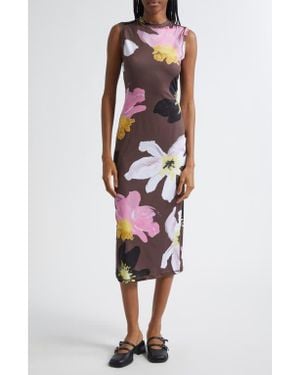Stine Goya Floral Jersey Tank Dress - Red