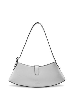 BEHNO Mini Ruth Metallic Leather Shoulder Bag - Gray