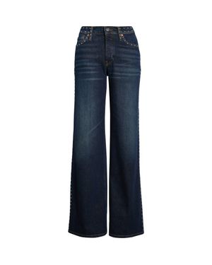 RE/DONE Studded Wide Leg Jeans - Blue