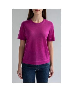 SSKEIN Crew Neck Sweater Tee - Purple