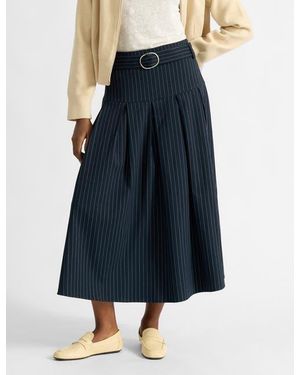 Albaray Pinstripe Midi Skirt - Blue