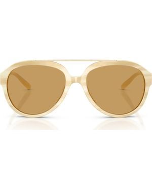 Tory Burch 56Mm Pilot Sunglasses - Brown