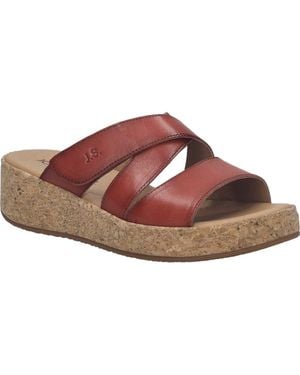 Josef Seibel Evita 04 Platform Wedge Slide Sandal - Brown