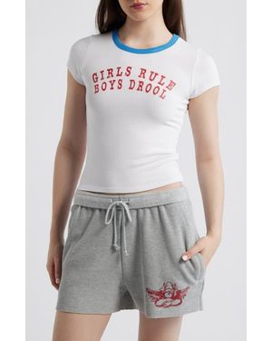 Boys Lie Girls Rule Boys Drool T-Shirt - White