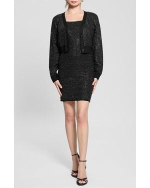 Guess Khloe Rhinestone Sweater Dress - Black