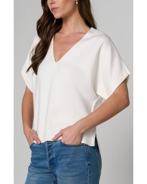 Liverpool Los Angeles V-Neck Dolman Pullover - White