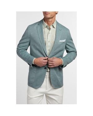 David Donahue The Jackson Cotton & Linen Soft Coat - Blue