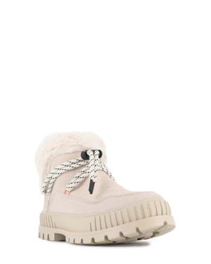 Palladium Pallashock Lo Hiver Water Repellent Faux Fur Boot - White