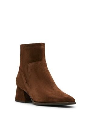Blondo Marina Waterproof Stretch Suede Block Heel Bootie - Brown