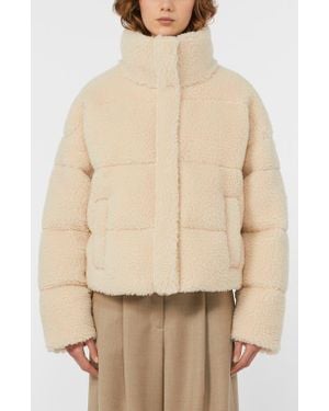Weekend by Maxmara Alfredo Quilted High Pile Fleece Jacket - Natural