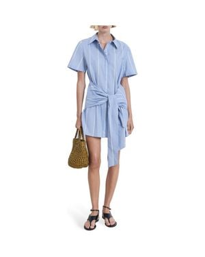 Mango Tie Front Shirtdress - Blue