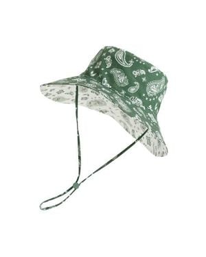 Lost Pattern Paisley Cotton Reversible Sun Hat - Green
