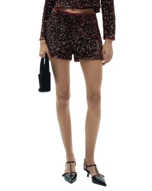 Mango Xturner Sequin Shorts - Black