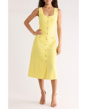 Sugarlips Adriella Sleeveless Tweed Dress - Yellow