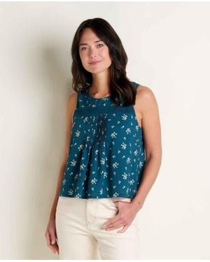Toad & Co. Manzana Pin Tuck Tank - Blue