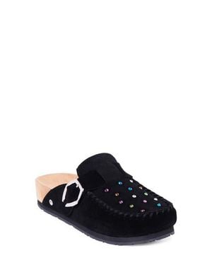 Minnetonka Rhinestone Buckle Clog - Black