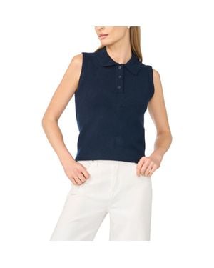 Cece Polo Sweater Vest - Blue